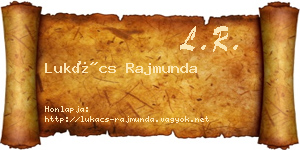 Lukács Rajmunda névjegykártya